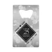 Elegant 25. Silberhochzeit Geldbeutel Flaschenöffner (Rückseite)