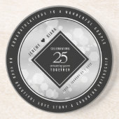 Elegant 25. Silberhochzeit Getränkeuntersetzer (Vorne)