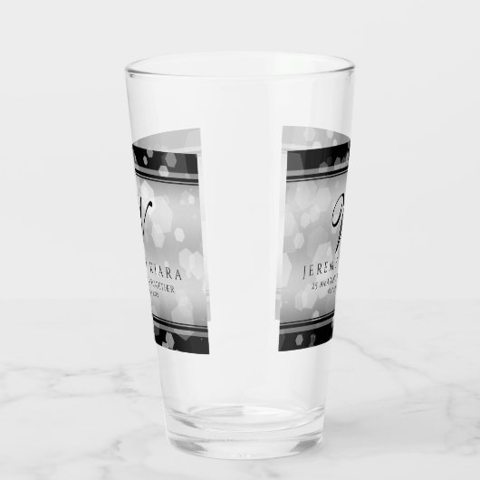 Elegant 25. Silberhochzeit Glas (Rechts)