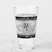 Elegant 25. Silberhochzeit Glas (Rückseite)
