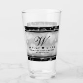 Elegant 25. Silberhochzeit Glas (Vorderseite)