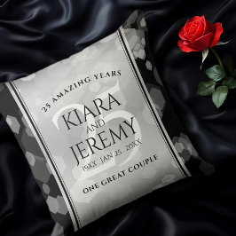 Elegant 25. Silberhochzeit Kissen