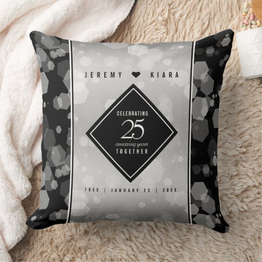 Elegant 25. Silberhochzeit Kissen (Decke)