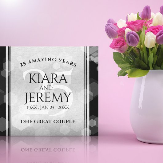 Elegant 25. Silberhochzeit Leinwanddruck