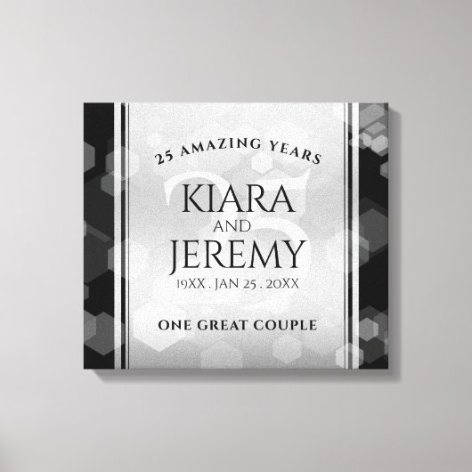 Elegant 25. Silberhochzeit Leinwanddruck (Vorderseite)