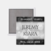 Elegant 25. Silberhochzeit Magnet (Vorderseite/Rückseite)