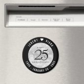 Elegant 25. Silberhochzeit Magnet (In Situ (Geschirrspüler))