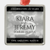 Elegant 25. Silberhochzeit Ornament Aus Metall (Vorne)
