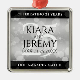 Elegant 25. Silberhochzeit Ornament Aus Metall