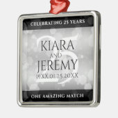 Elegant 25. Silberhochzeit Ornament Aus Metall (Links)