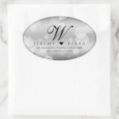 Elegant 25. Silberhochzeit Ovaler Aufkleber (Tasche)