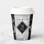 Elegant 25. Silberhochzeit Pappbecher (Rückseite)