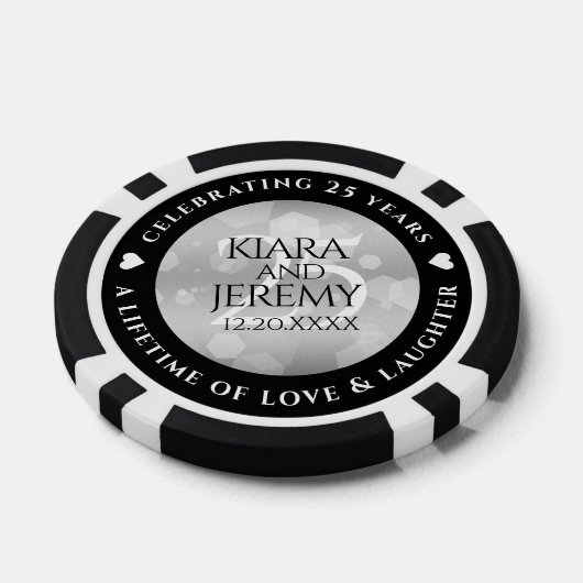Elegant 25. Silberhochzeit Pokerchips (Einzeln)