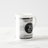 Elegant 25. Silberhochzeit Porzellantasse (Vorderseite Rechts)