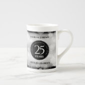 Elegant 25. Silberhochzeit Porzellantasse (Rechts)