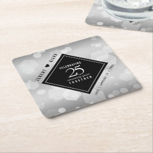 Elegant 25. Silberhochzeit Rechteckiger Pappuntersetzer