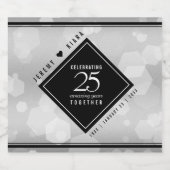 Elegant 25. Silberhochzeit Schaumweinetikett (Einzelnes Label)