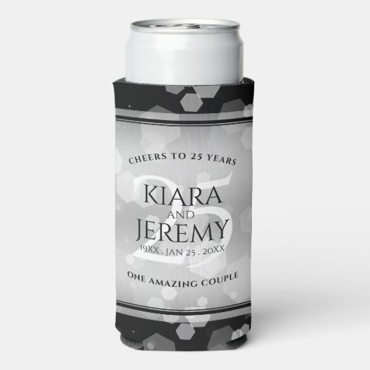 Elegant 25. Silberhochzeit Selters Dosenkühler (Seltzer Rückseite)