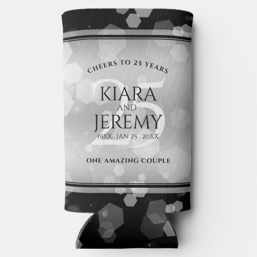 Elegant 25. Silberhochzeit Selters Dosenkühler (Rückseite)