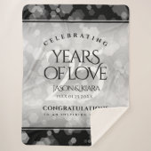 Elegant 25. Silberhochzeit Sherpadecke (Vorderseite)