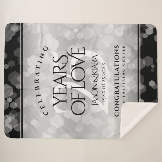 Elegant 25. Silberhochzeit Sherpadecke (Vorderseite (Horizontal))