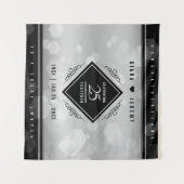 Elegant 25. Silberhochzeit Wandteppich (Vorderseite (Horizontal))