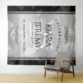 Elegant 25. Silberhochzeit Wandteppich (Beispiel (Horizontal))