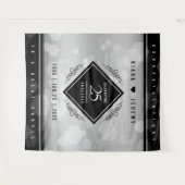 Elegant 25. Silberhochzeit Wandteppich (Vorderseite (Horizontal))