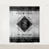 Elegant 25. Silberhochzeit Wandteppich (Vorderseite)