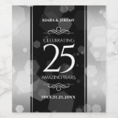 Elegant 25. Silberhochzeit Weinetikett (Einzelnes Label)