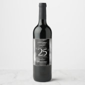 Elegant 25. Silberhochzeit Weinetikett (Vorderseite)