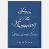 Elegant 25. silbernes Hochzeitspersonal Magnet (Vorderseite)