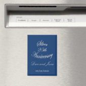Elegant 25. silbernes Hochzeitspersonal Magnet (In Situ (Geschirrspüler))