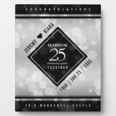Elegant 25. Silver Wedding Anniversary Plaque Fotoplatte (Vorderseite)