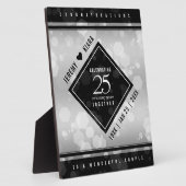 Elegant 25. Silver Wedding Anniversary Plaque Fotoplatte (Seite)