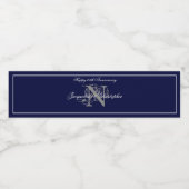 Elegant 25. Wedding Anniversary Monogram Custom Wasserflaschenetikett (Einzelnes Label)