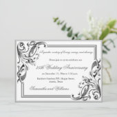 Elegant 25th Silver Wedding Anniversary Photo  Einladung (Stehend Vorderseite)