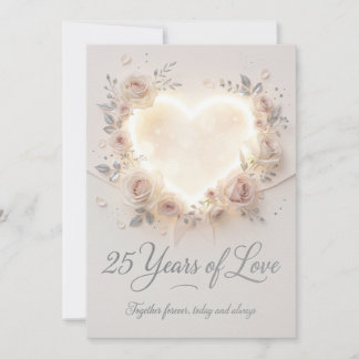 Elegant 25th Wedding Anniversary Card Feiertagskarte
