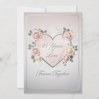 Elegant 25th Wedding Anniversary Card - romantic Feiertagskarte