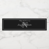 Elegant 25th Wedding Anniversary Custom + Monogram Wasserflaschenetikett (Einzelnes Label)