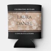 Elegant 28. Linen Hochzeitstag Feier Dosenkühler (Rückseite)