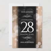 Elegant 28. Linen Hochzeitstag Feier Einladung (Vorderseite)
