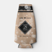 Elegant 28. Linen Hochzeitstag Feier Flaschenkühler (Vorderseite)