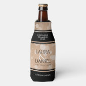 Elegant 28. Linen Hochzeitstag Feier Flaschenkühler (Flaschenvorderseite)