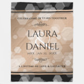 Elegant 28. Linen Hochzeitstag Feier Fleecedecke (Vorderseite)