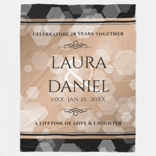 Elegant 28. Linen Hochzeitstag Feier Fleecedecke