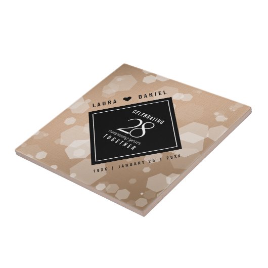 Elegant 28. Linen Hochzeitstag Feier Fliese (Seite)