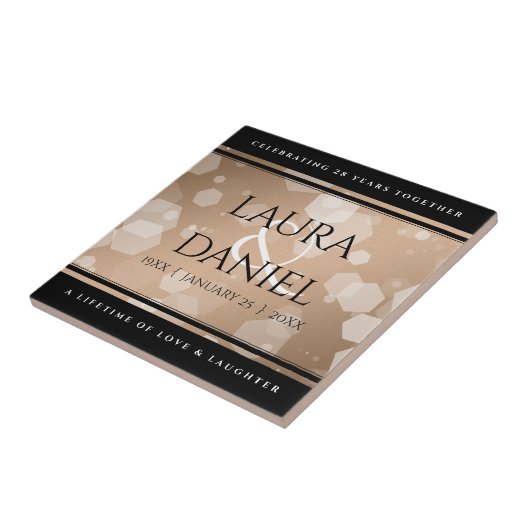 Elegant 28. Linen Hochzeitstag Feier Fliese (Seite)