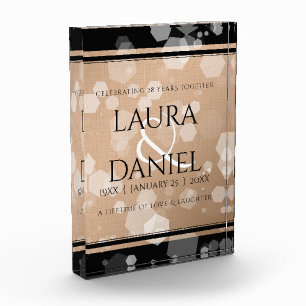 Elegant 28. Linen Hochzeitstag Feier Fotoblock