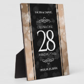 Elegant 28. Linen Hochzeitstag Feier Fotoplatte (Seite)